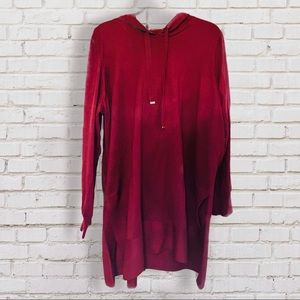 NWT! Tunic hoodie / hooded pullover sweater, maroon red, plus size 2x / 2xl